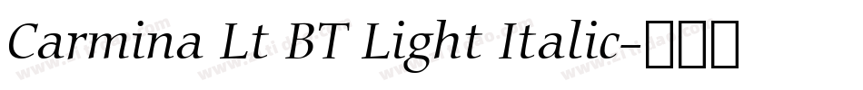 Carmina Lt BT Light Italic字体转换